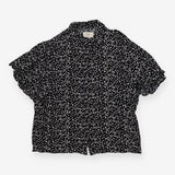 Black Short Sleeve Frill Shirt Scatter Star Print