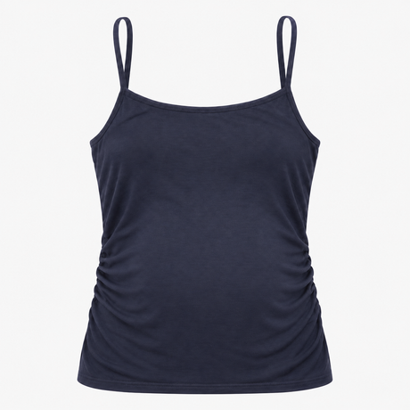 Navy Nursing Maternity Strappy Organic Cotton Top