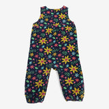Navy corduroy romper flowers