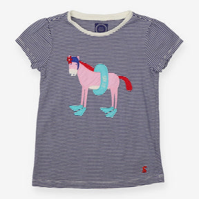 Tee SS striped blue horse - sea horse