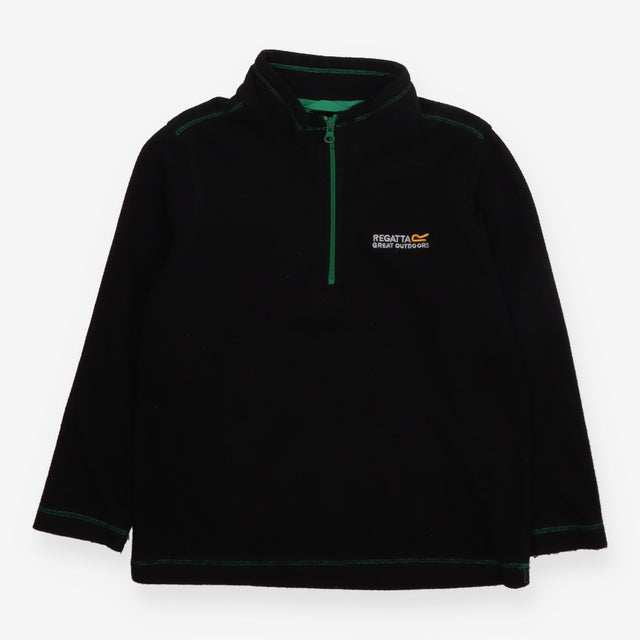 Fleece Half Zip Black with Green Zip