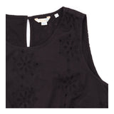 Black 100% Cotton Broderie Anglaise Sleeveless Top