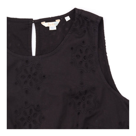Black 100% Cotton Broderie Anglaise Sleeveless Top