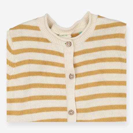 Alana yellow striped knit romper