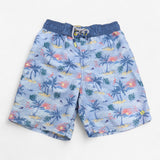 Swim Shorts Blue with Palm Trees