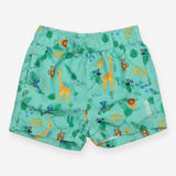 Swim trunks green 'lets go wild'