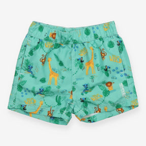 Swim trunks green 'lets go wild'