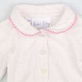 Bodysuit Long Sleeved White Pink Trim