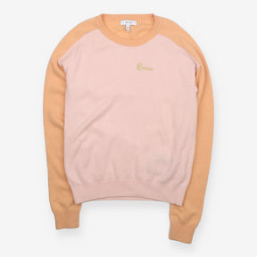 Sweater pale pink orange sleeves and neck