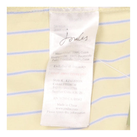 Joules Yellow Blue Striped Cotton Shirt Contrast B
