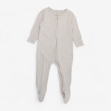 Ribbed Clever Zip Sleepsuit - Ribbed Ecru