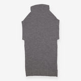 Grey Funnel Neck Merino Wool Sleeveless Dress