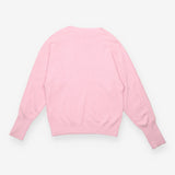 Sweater Pink Melange Cotton Boat Neck Buttons
