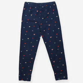Leggings Navy and Silver Glitter Hearts