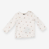 White long sleeved t-shirt acorn print