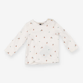 White long sleeved t-shirt acorn print