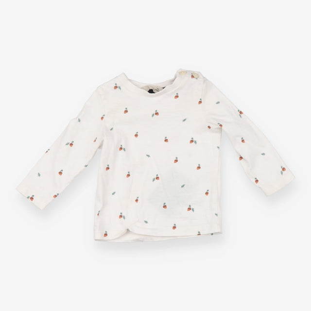 White long sleeved t-shirt acorn print