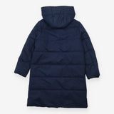 Padded Coat Navy Longline Hooded Heavyweight