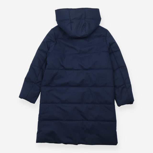 Padded Coat Navy Longline Hooded Heavyweight