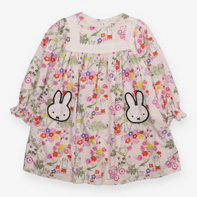 Dress Long Sleeve White Floral Miffy