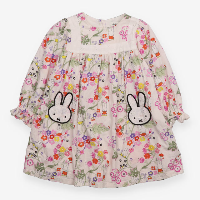 Dress Long Sleeve White Floral Miffy