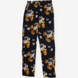 Blue Floral Straight Leg Trousers Ankle Zip Pocket