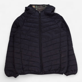Puffer Coat Black with Camo Lining 
