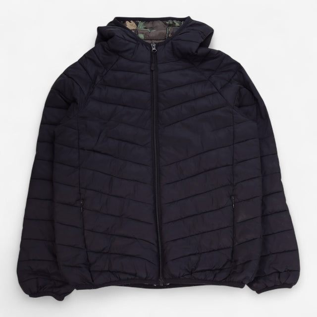 Puffer Coat Black with Camo Lining 