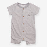 Romper Grey Stripe with Kitten Pocket