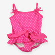 Pink spotty ruffle swimsuit