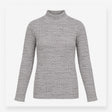 Ribbed High Neck Long Sleeve Top Grey