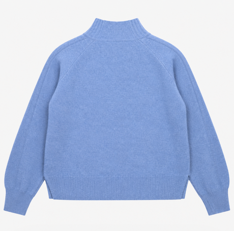 High Neck Knit Jumper Blue