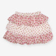 Skirt Tiered White with Pink and Yellow Flowers