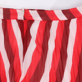 Cocos White Red Burgundy Striped Skirt