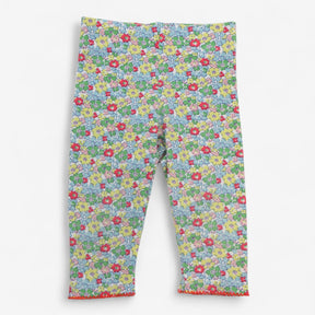 Leggings white multi coloured floral 