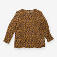 Brown Ochre Patterned 100% Viscose Long Sleeve Top