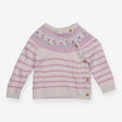Cardigan grey pink stripes mice