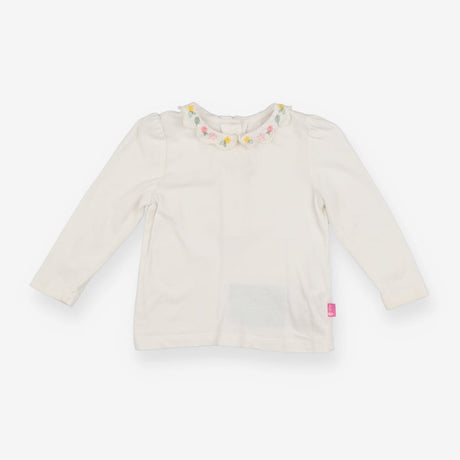 LS white top with flower collar