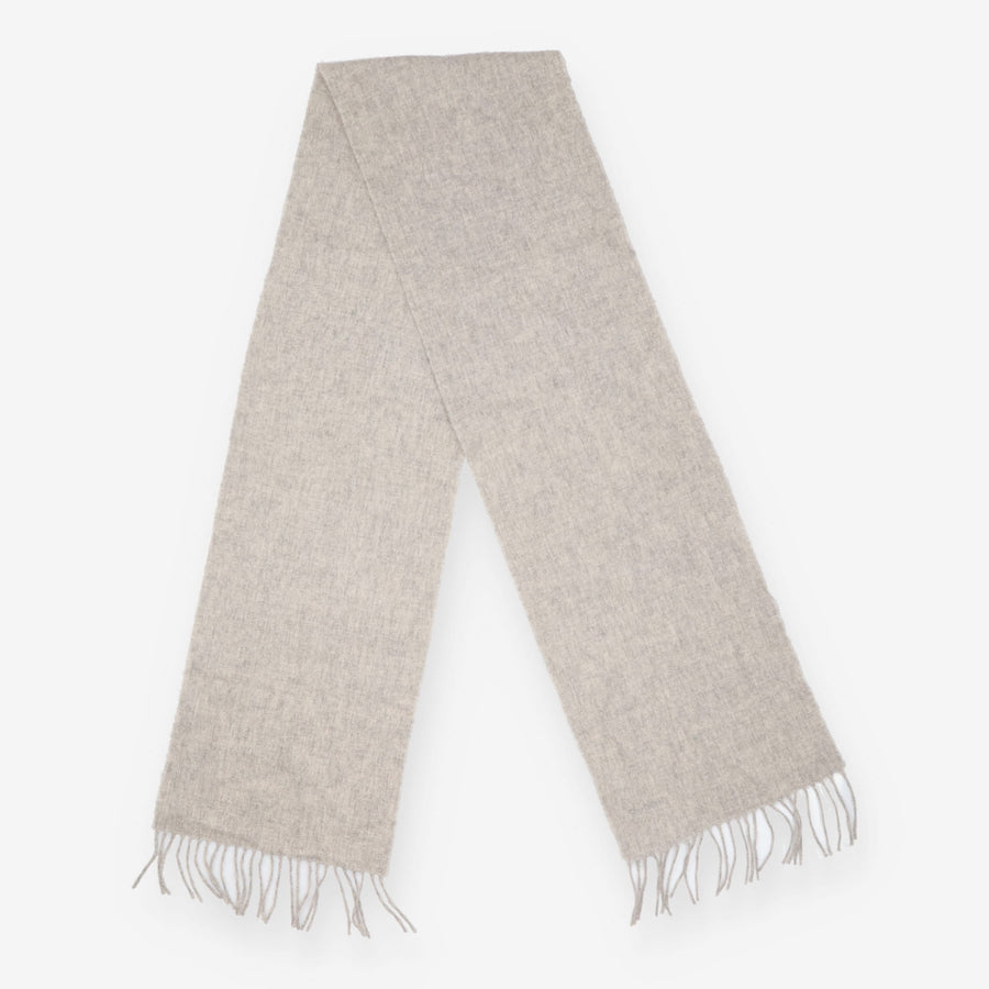 Scarf Lambswool Fringe Grey Melange