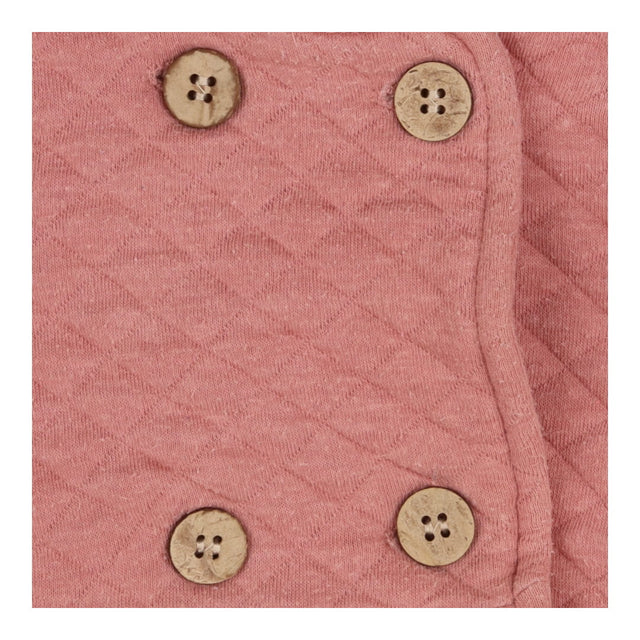 Jacket pink quilted wood buttons