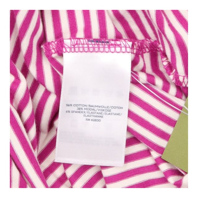 Magenta Striped Scoop Neck Long Sleeve Top