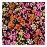 Floral Wide Leg Viscose Trousers Multicolour Black