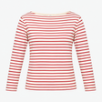 Striped Long Sleeve Cotton Top Red Whit
