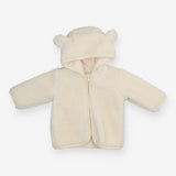 Jacket cream teddy fleece hood
