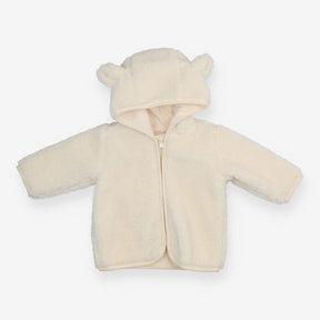 Jacket cream teddy fleece hood