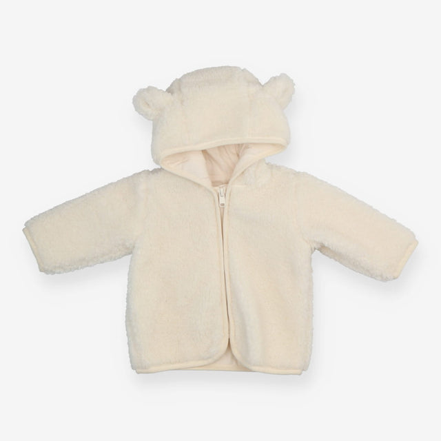 Jacket cream teddy fleece hood