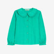 Green Peter Pan Collar Button Blouse