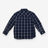 Shirt Navy and Grey Check with Rhino