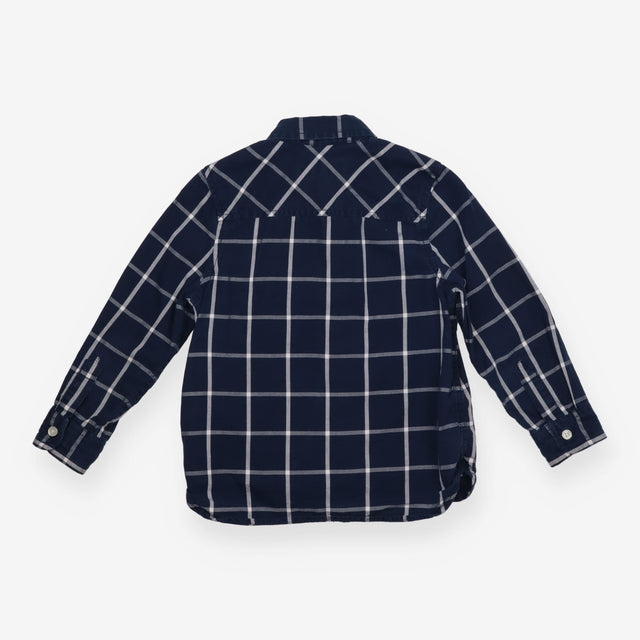 Shirt Navy and Grey Check with Rhino