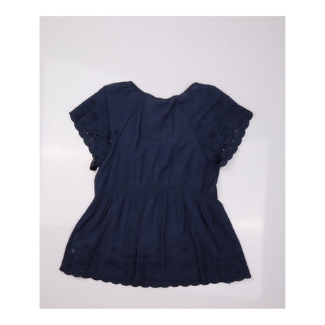 Top Indigo Blue Organic Cotton Schiffli Maternity 